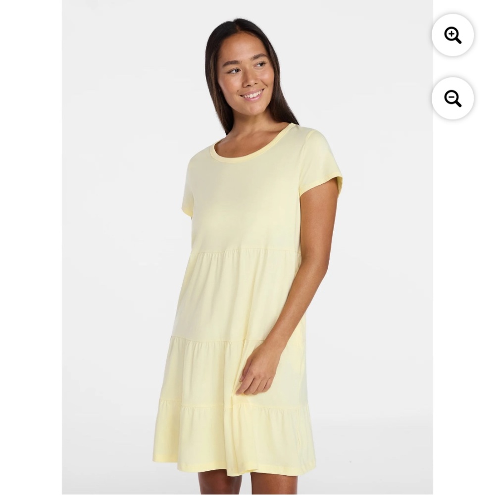 Time and Tru Women’s Lemon Tiered Dress Medium  NWT